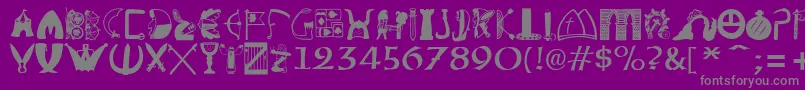 フォントBriaroakShire – 紫の背景に灰色の文字