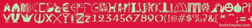 BriaroakShire Font – Green Fonts on Red Background