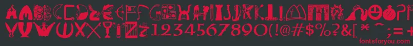 BriaroakShire Font – Red Fonts on Black Background