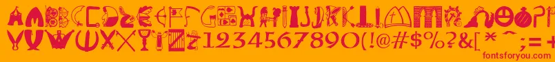 BriaroakShire Font – Red Fonts on Orange Background