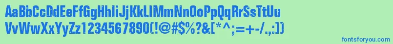 Czcionka Onkelz2014 – niebieskie czcionki na zielonym tle