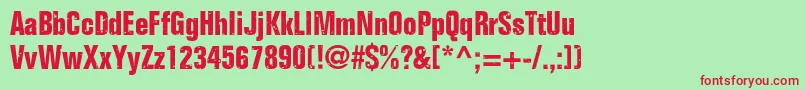 Onkelz2014 Font – Red Fonts on Green Background