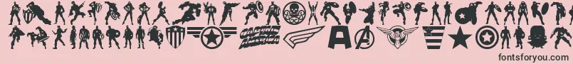 Supersoldier-Schriftart – Schwarze Schriften auf rosa Hintergrund