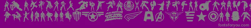 Supersoldier-Schriftart – Graue Schriften auf violettem Hintergrund