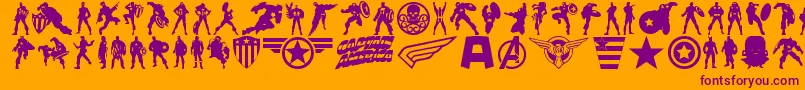 Supersoldier Font – Purple Fonts on Orange Background