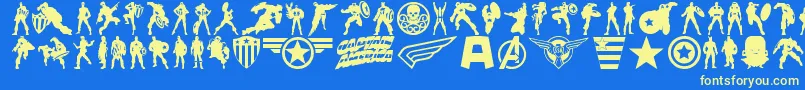 Supersoldier Font – Yellow Fonts on Blue Background