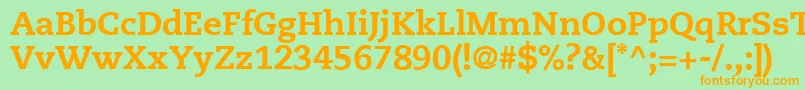 PmnCaeciliaLt85Heavy Font – Orange Fonts on Green Background