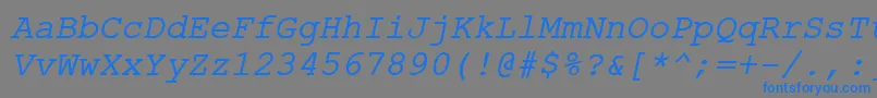 Fonte ErKurierKoi8RItalic – fontes azuis em um fundo cinza