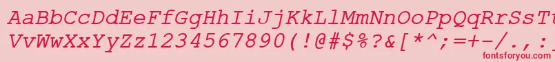 ErKurierKoi8RItalic Font – Red Fonts on Pink Background