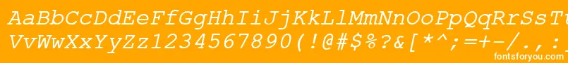 フォントErKurierKoi8RItalic – オレンジの背景に白い文字