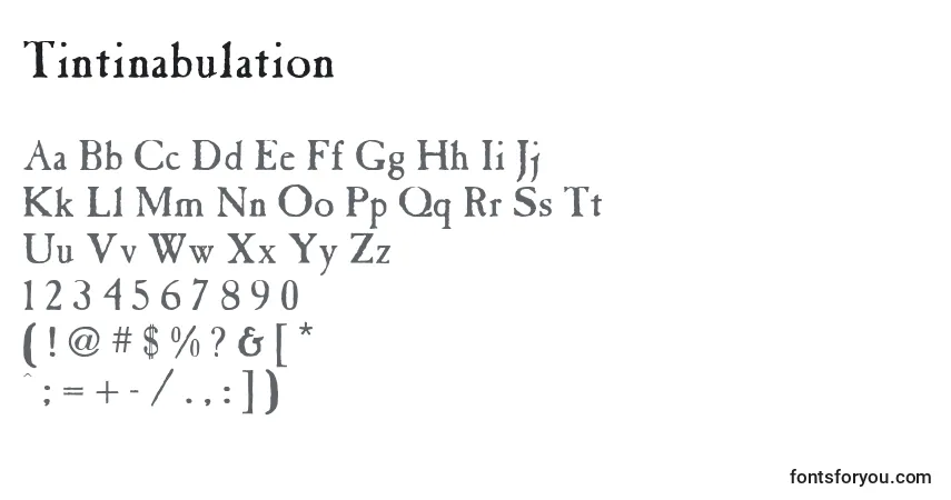 Шрифт Tintinabulation – алфавит, цифры, специальные символы