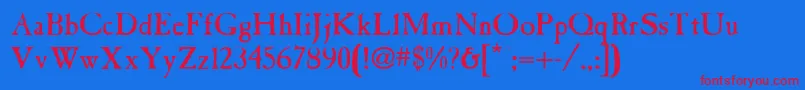 Tintinabulation Font – Red Fonts on Blue Background