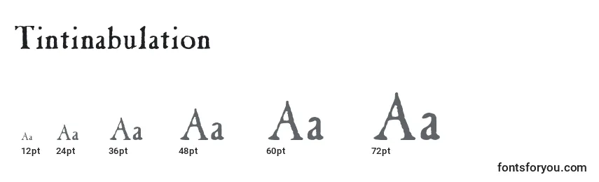 Größen der Schriftart Tintinabulation