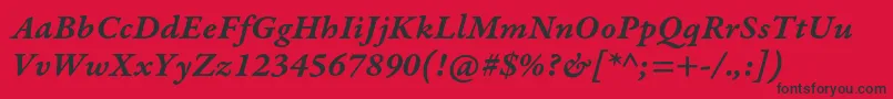 GaramondpremrproSmbditcapt Font – Black Fonts on Red Background