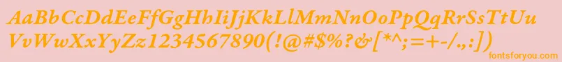 GaramondpremrproSmbditcapt Font – Orange Fonts on Pink Background