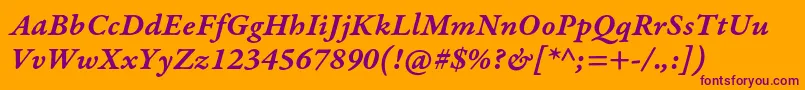 GaramondpremrproSmbditcapt Font – Purple Fonts on Orange Background