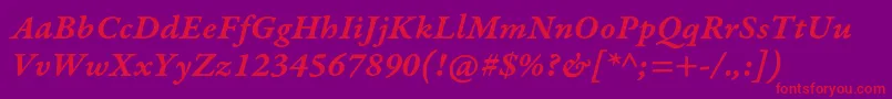 GaramondpremrproSmbditcapt Font – Red Fonts on Purple Background