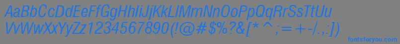 フォントMilfcdI – 灰色の背景に青い文字