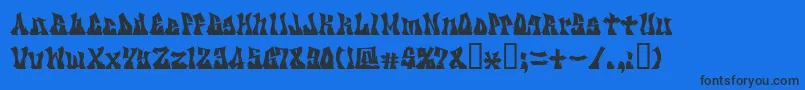 Kzgravity-fontti – mustat fontit sinisellä taustalla