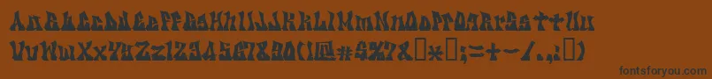 Kzgravity-Schriftart – Schwarze Schriften auf braunem Hintergrund