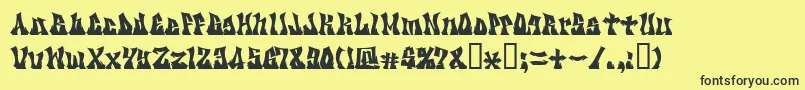 Kzgravity Font – Black Fonts on Yellow Background