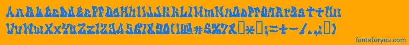 Kzgravity Font – Blue Fonts on Orange Background