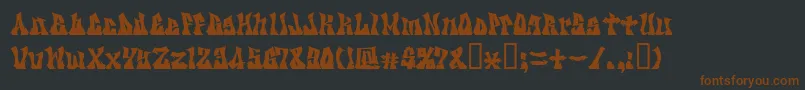Kzgravity-fontti – ruskeat fontit mustalla taustalla