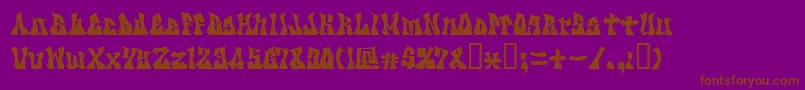 Kzgravity-fontti – ruskeat fontit violetilla taustalla
