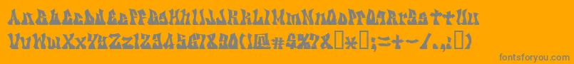 Kzgravity-Schriftart – Graue Schriften auf orangefarbenem Hintergrund
