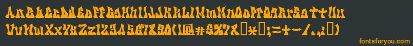 Kzgravity-Schriftart – Orangefarbene Schriften auf schwarzem Hintergrund