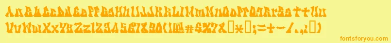 Kzgravity Font – Orange Fonts on Yellow Background