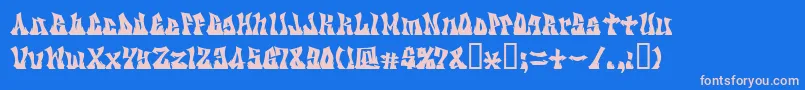Kzgravity Font – Pink Fonts on Blue Background