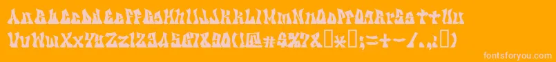 Kzgravity-Schriftart – Rosa Schriften auf orangefarbenem Hintergrund
