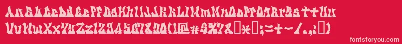 Kzgravity-Schriftart – Rosa Schriften auf rotem Hintergrund