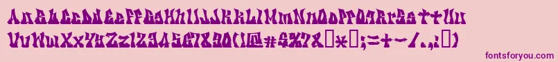 Kzgravity-fontti – violetit fontit vaaleanpunaisella taustalla