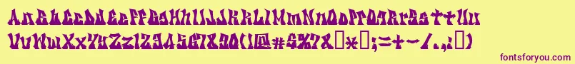 Kzgravity Font – Purple Fonts on Yellow Background