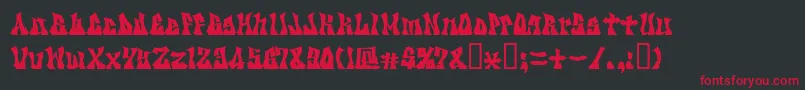 Kzgravity-fontti – punaiset fontit mustalla taustalla