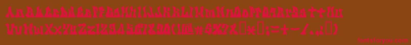 Kzgravity-fontti – punaiset fontit ruskealla taustalla