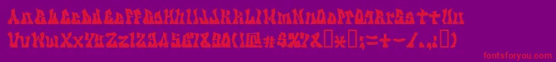 Kzgravity-Schriftart – Rote Schriften auf violettem Hintergrund