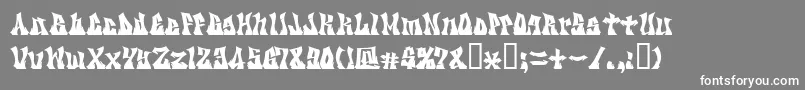 Kzgravity-Schriftart – Weiße Schriften auf grauem Hintergrund