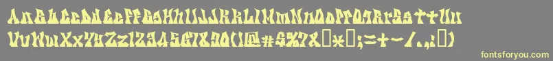 Kzgravity-Schriftart – Gelbe Schriften auf grauem Hintergrund