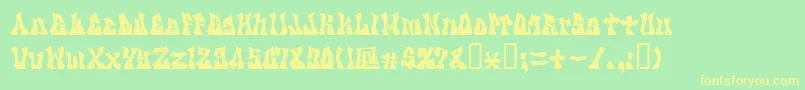 Kzgravity-fontti – keltaiset fontit vihreällä taustalla