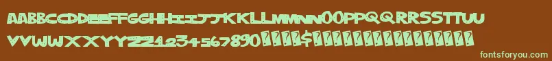 Trippledots Font – Green Fonts on Brown Background