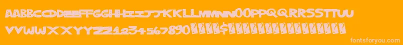 Trippledots Font – Pink Fonts on Orange Background