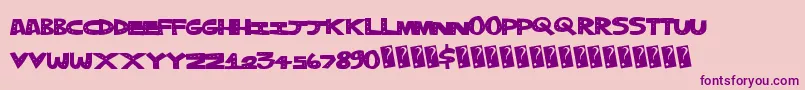 Weitere Informationen zur Trippledots-Schriftart Trippledots-Schriftart – Violette Schriften auf rosa Hintergrund
