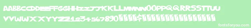 フォントTrippledots – 緑の背景に白い文字