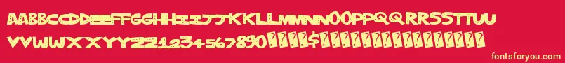 Trippledots Font – Yellow Fonts on Red Background