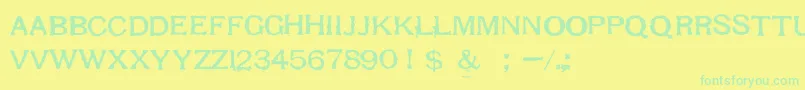 Шрифт RespessCapitalsHeavy – зелёные шрифты на жёлтом фоне