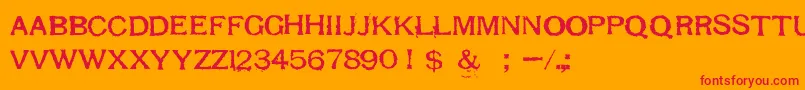 RespessCapitalsHeavy Font – Red Fonts on Orange Background
