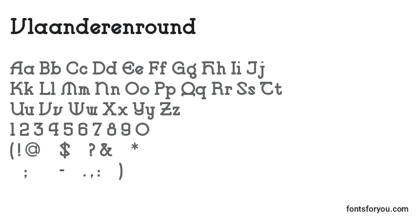 Vlaanderenround-fontti – aakkoset, numerot, erikoismerkit
